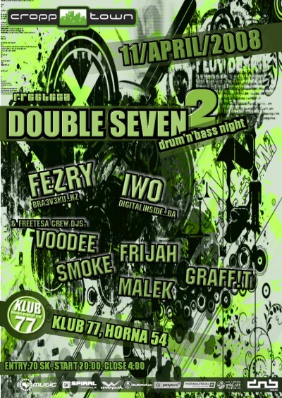 double seven 2 drum and bass night flyer
